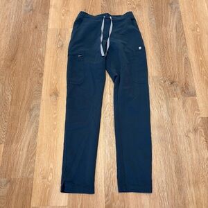 Figs High Waisted Yola Skinny Scrub Pants Navy Drawstring Pants Nurse Doctor